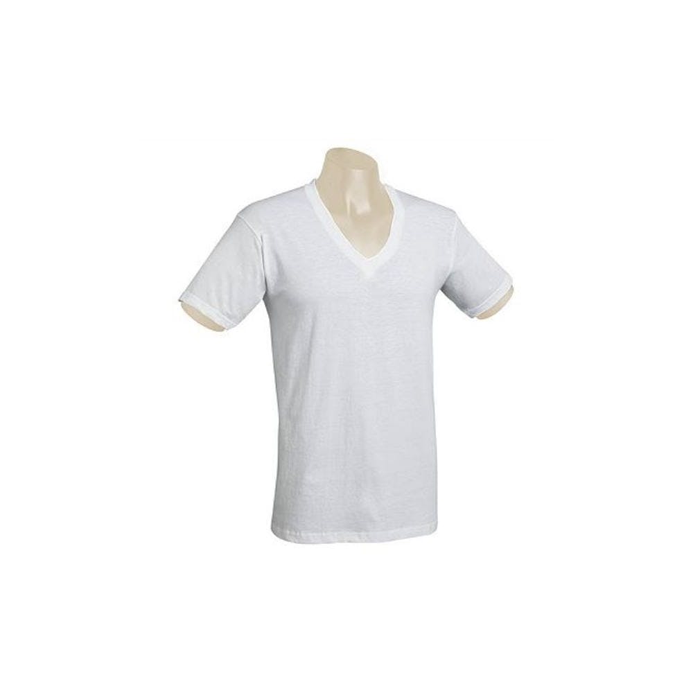 Short Sleeve V-Neck T-Shirts White 2X 2