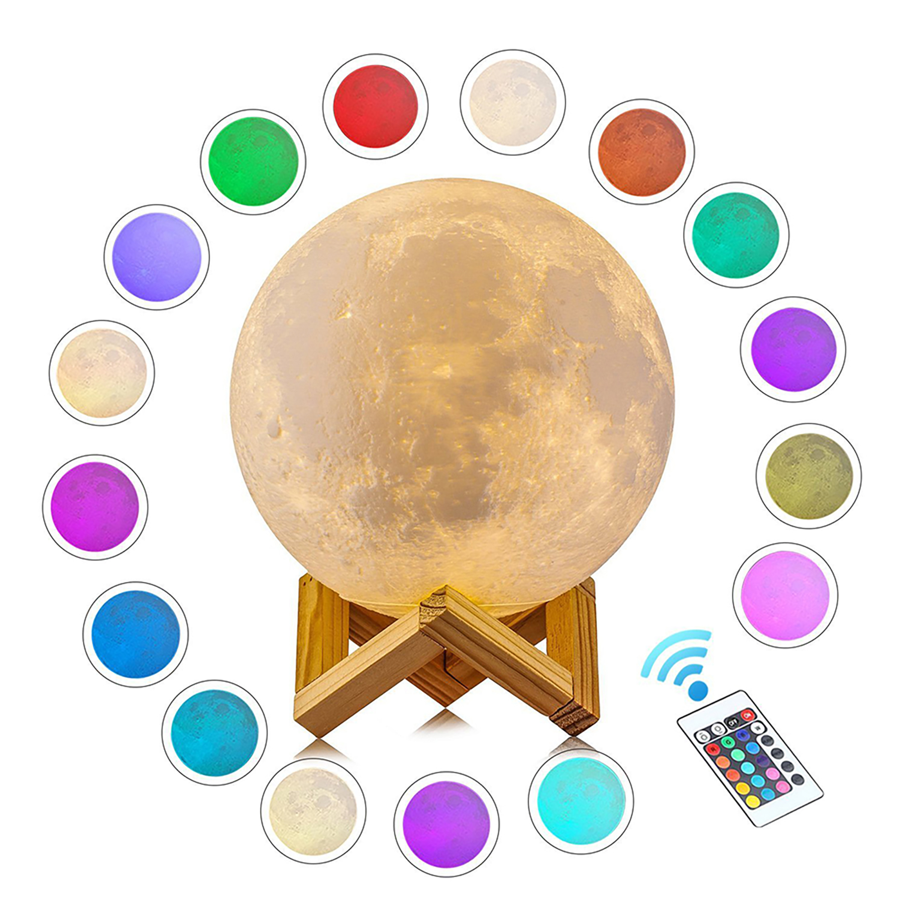 15cm Colorful Remote Control Moon Lamp 4