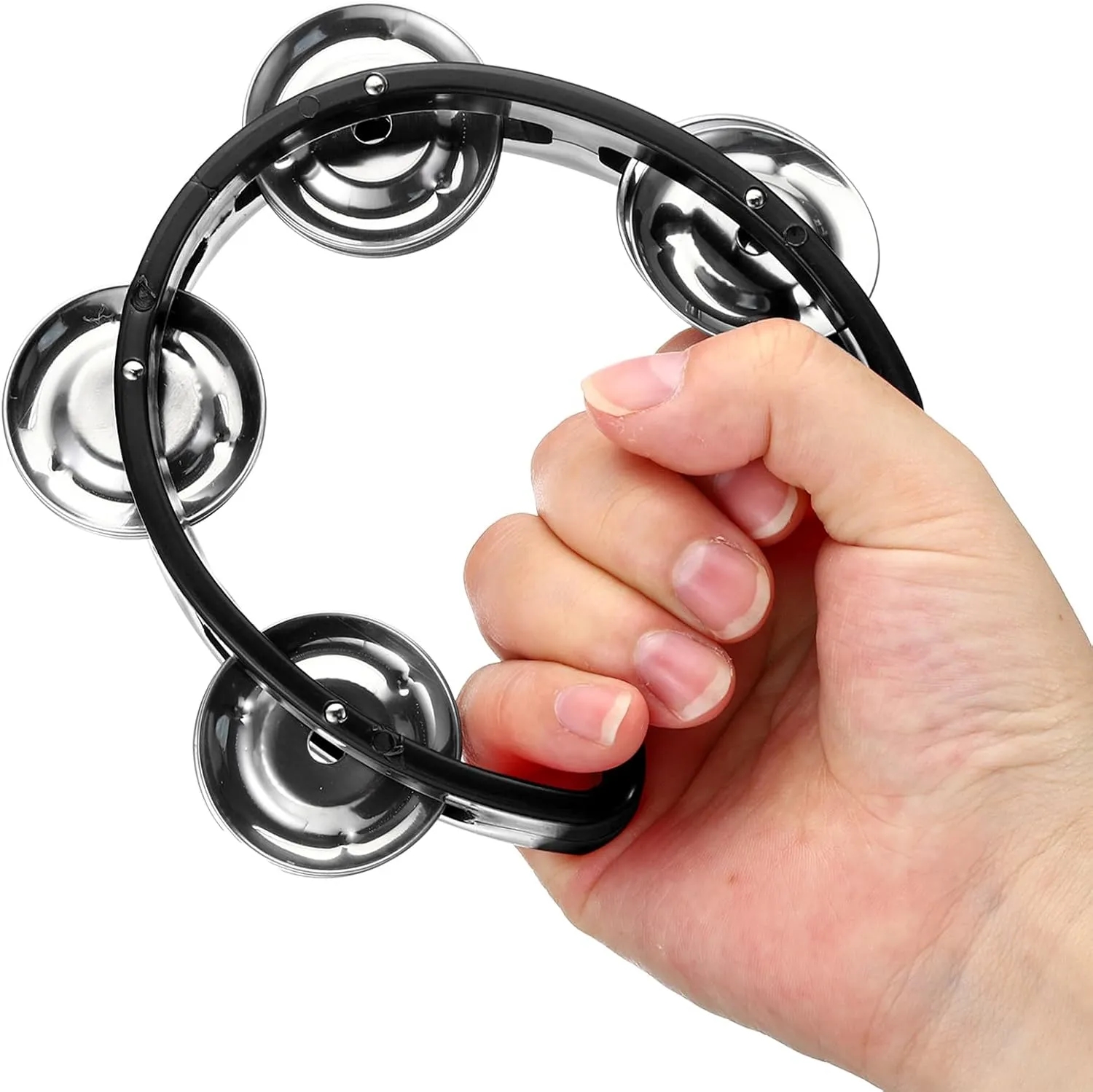 Kids' Plastic Tambourine Toy w/ 4 Bells for Fun 2