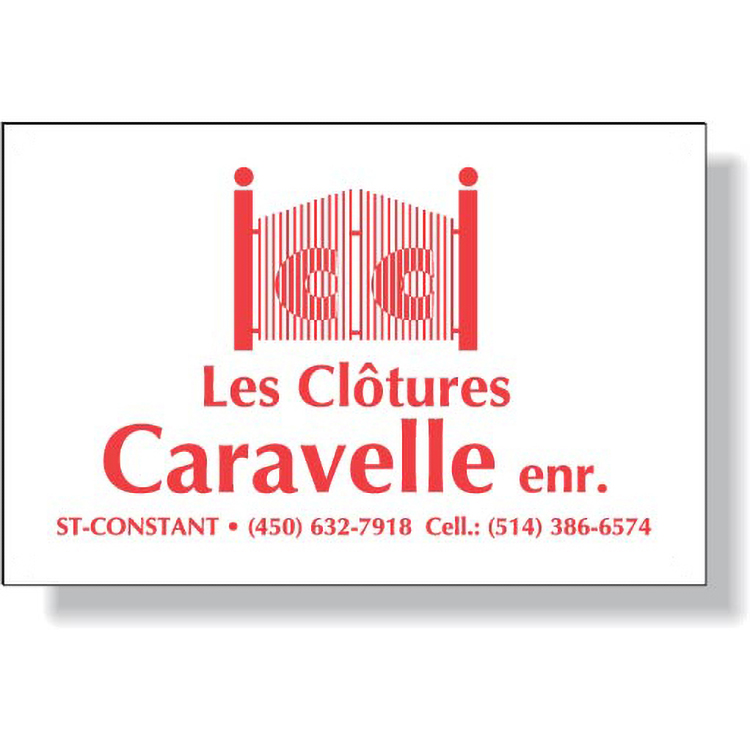 .020 White Metal Fence Plate, 6.1 to 9 Sq/In, Spot Colours, Outdoor Use