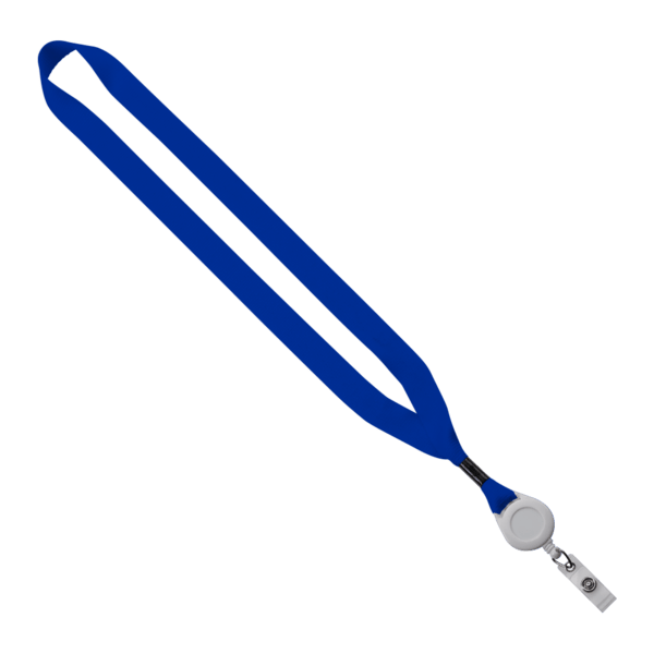 3/4" Polyester Lanyard with Metal Crimp & Retractable Badge Reel 210