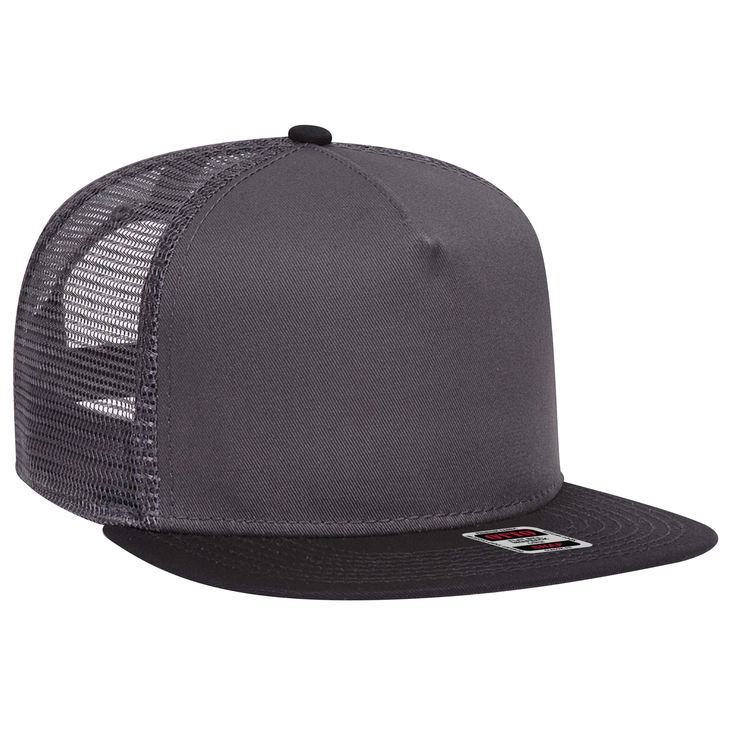 OTTO CAP® OTTO SNAP 5 Panel Pro Style Mesh Back Trucker Snapback Hat 21