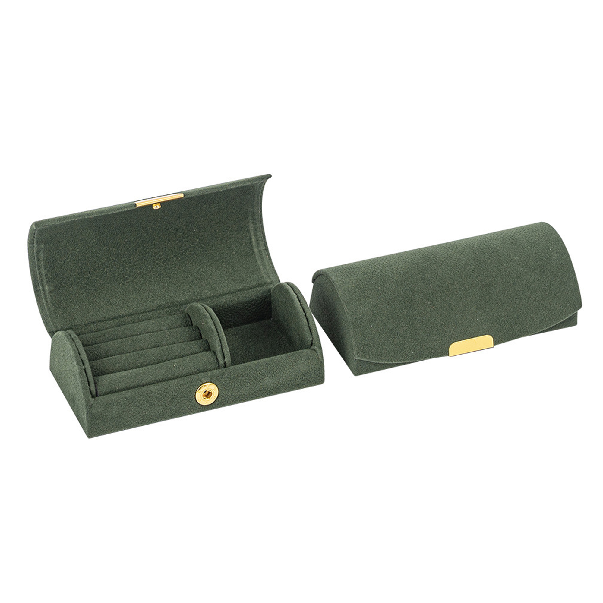 Suede Travel Jewelry Case With Ring Holder 2