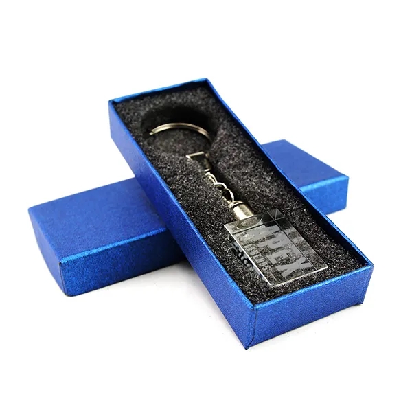 Rectangle Crystal Keyring With Led Light 3