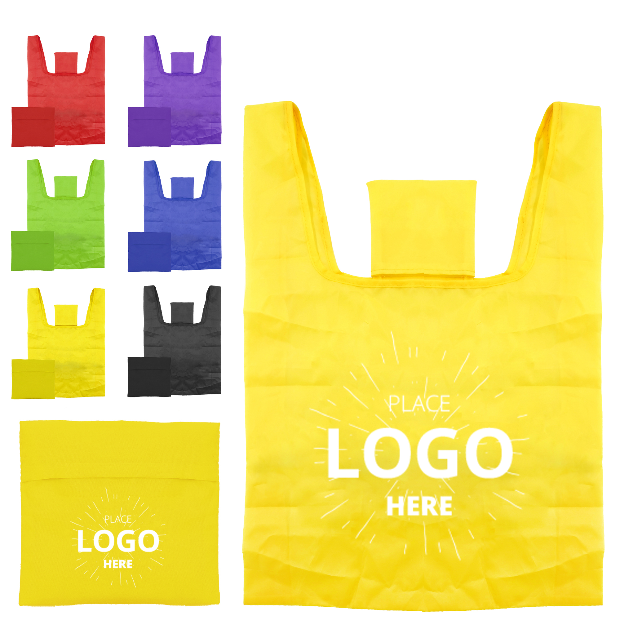 Full color Foldable Shopping Tote Bag With Small Pocket, custom tote bag with logo imprint 2