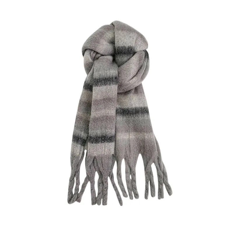 Warm Color-Block Knit Winter Scarf 5