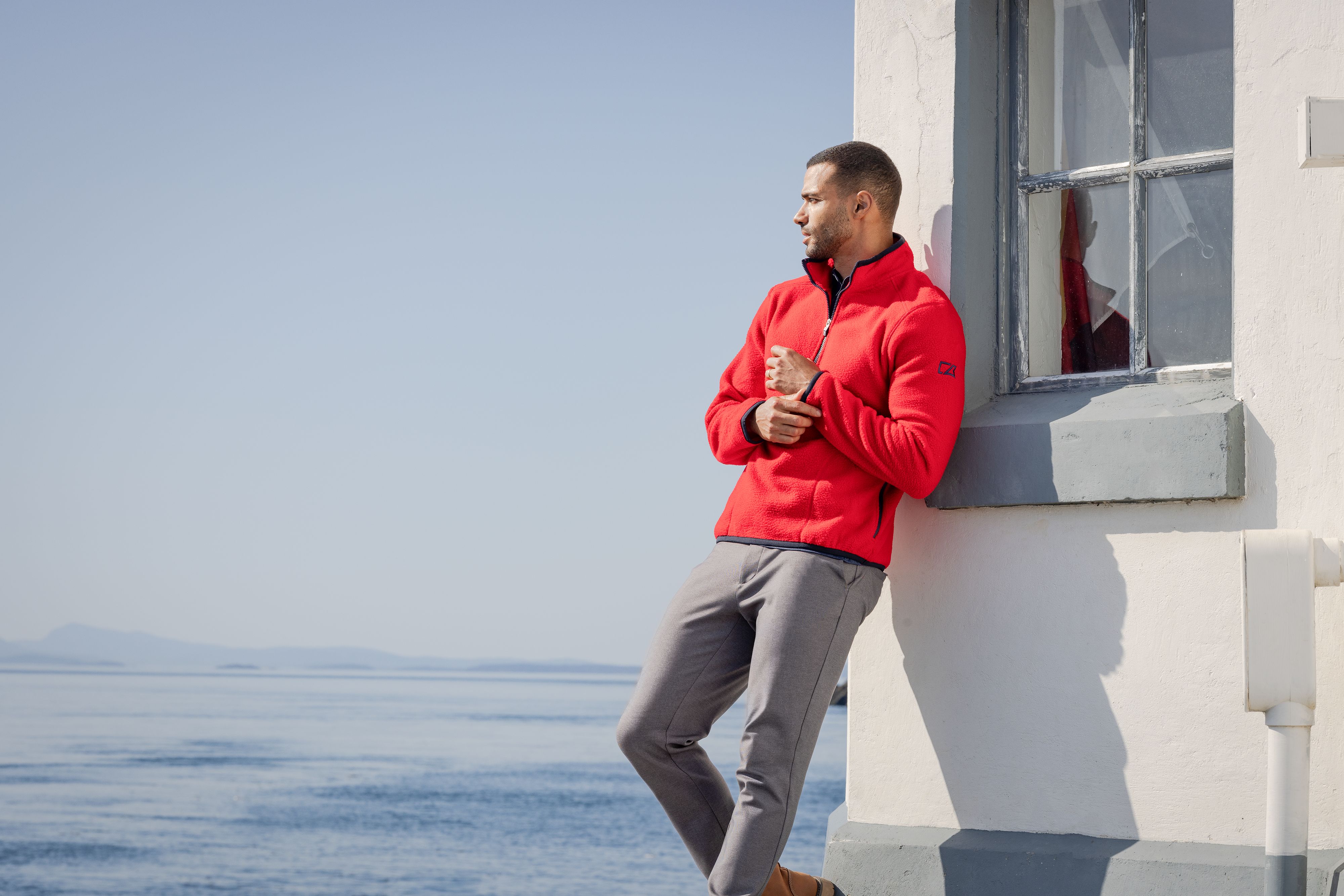 Cutter & Buck Cascade Epic Comfort Recycled Sherpa Fleece Mens Quarter Zip Jacket 13