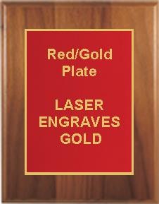 10" x 13" Cherry Finish Plaque with a Red Designer Plate 1