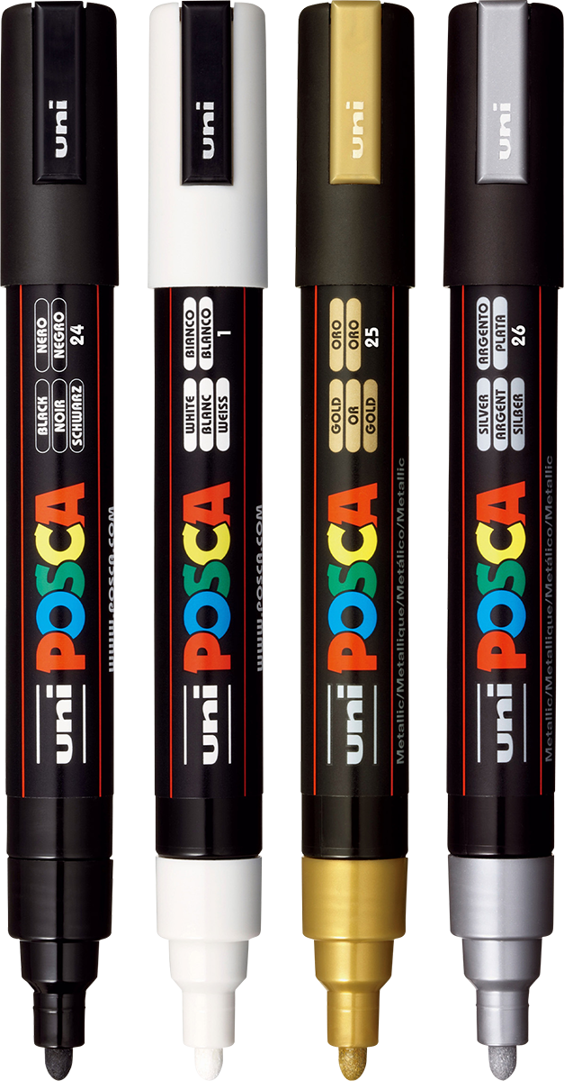 POSCA 4 Piece Metallic Marker Set with Bag 48