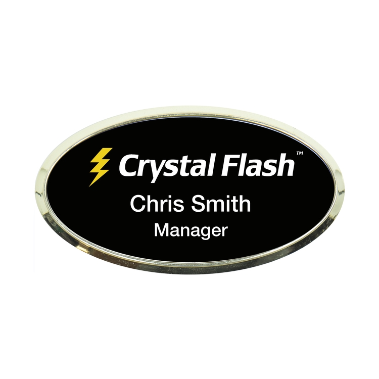 Plastic Framed Badges - Oval (1.5"X3") (Full Color)