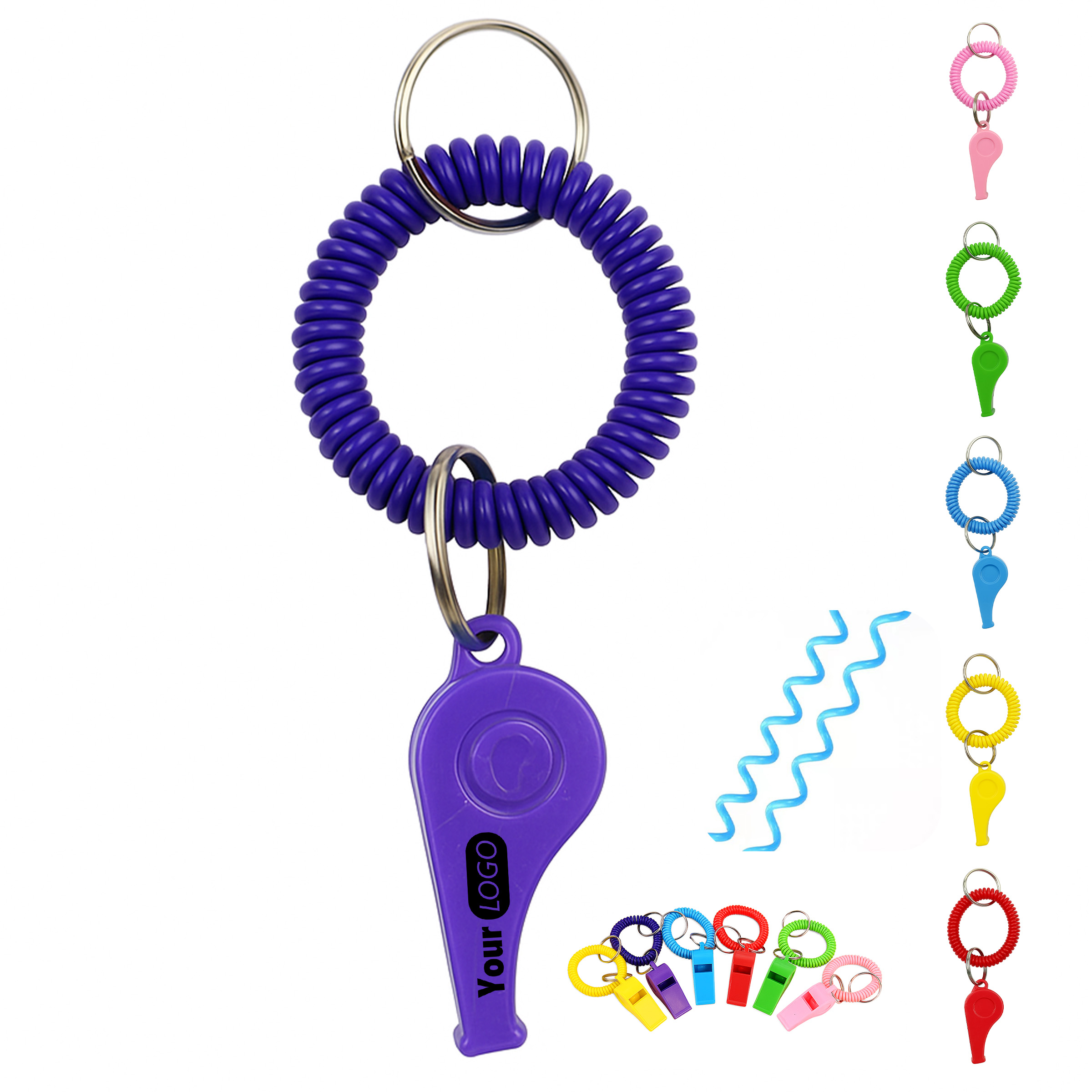 Coiled Wrist Whistle Keychain 6
