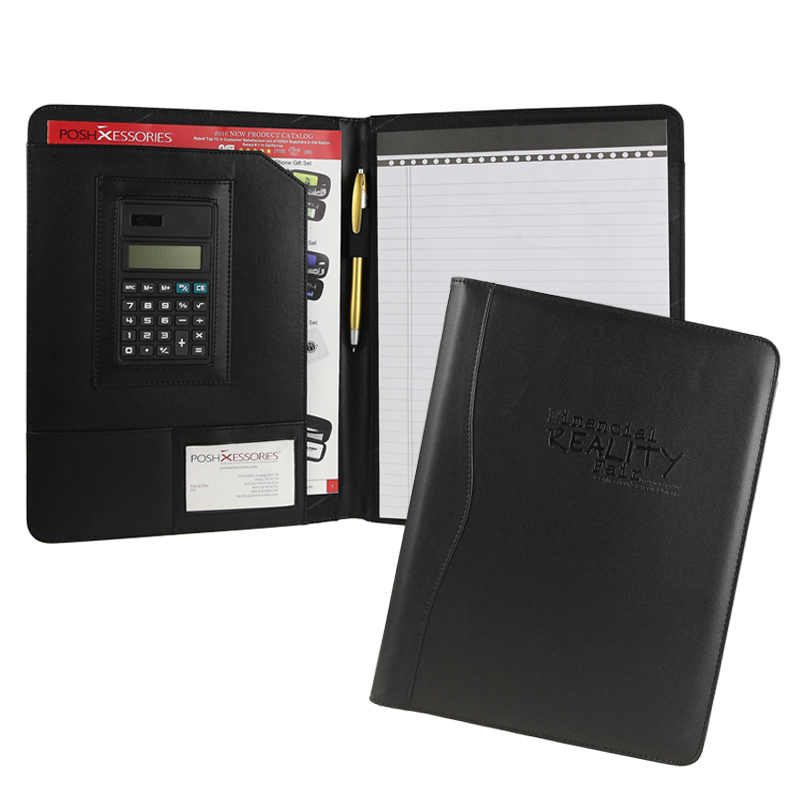 Black Classic Calculator Padfolio