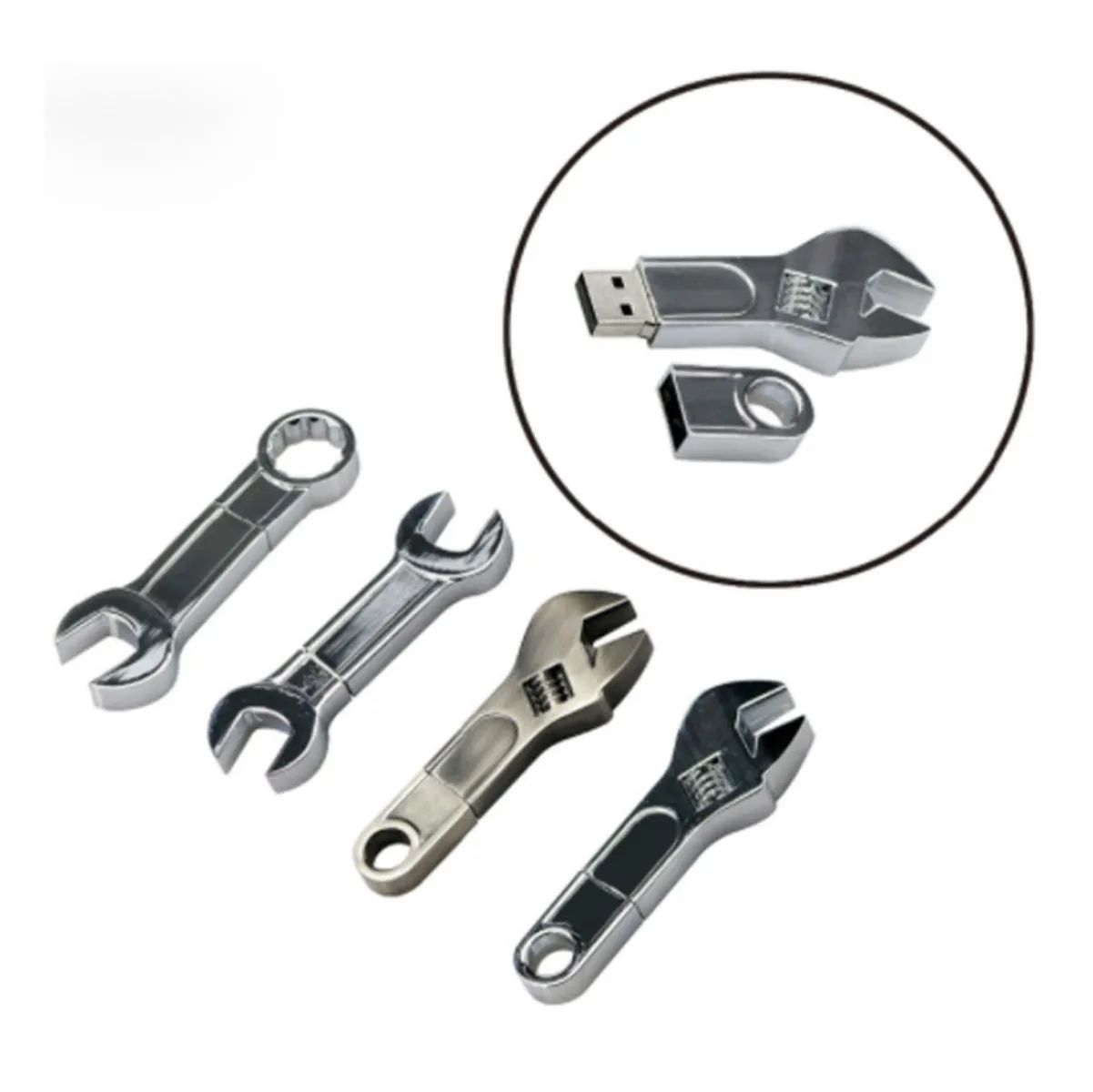 8 GB Metal Wrench Shaped USB Flash Drive Custom 5