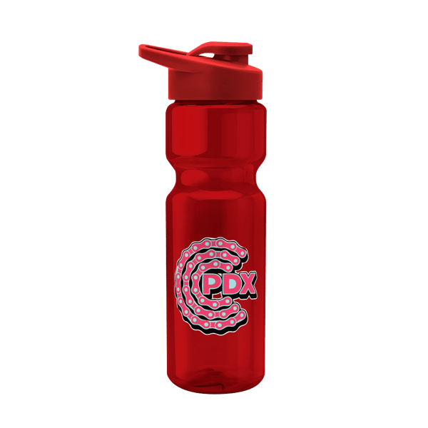 Blazer 28oz Transparent Bike Bottle w/Drink-thru Lid 452