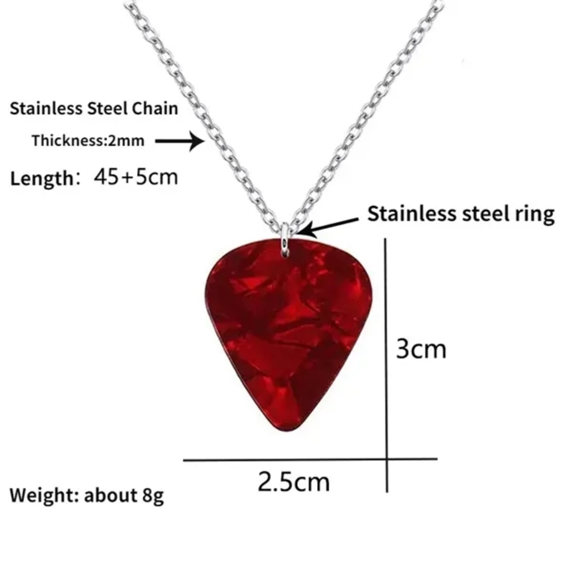 Customizable Guitar Pick Necklace 3