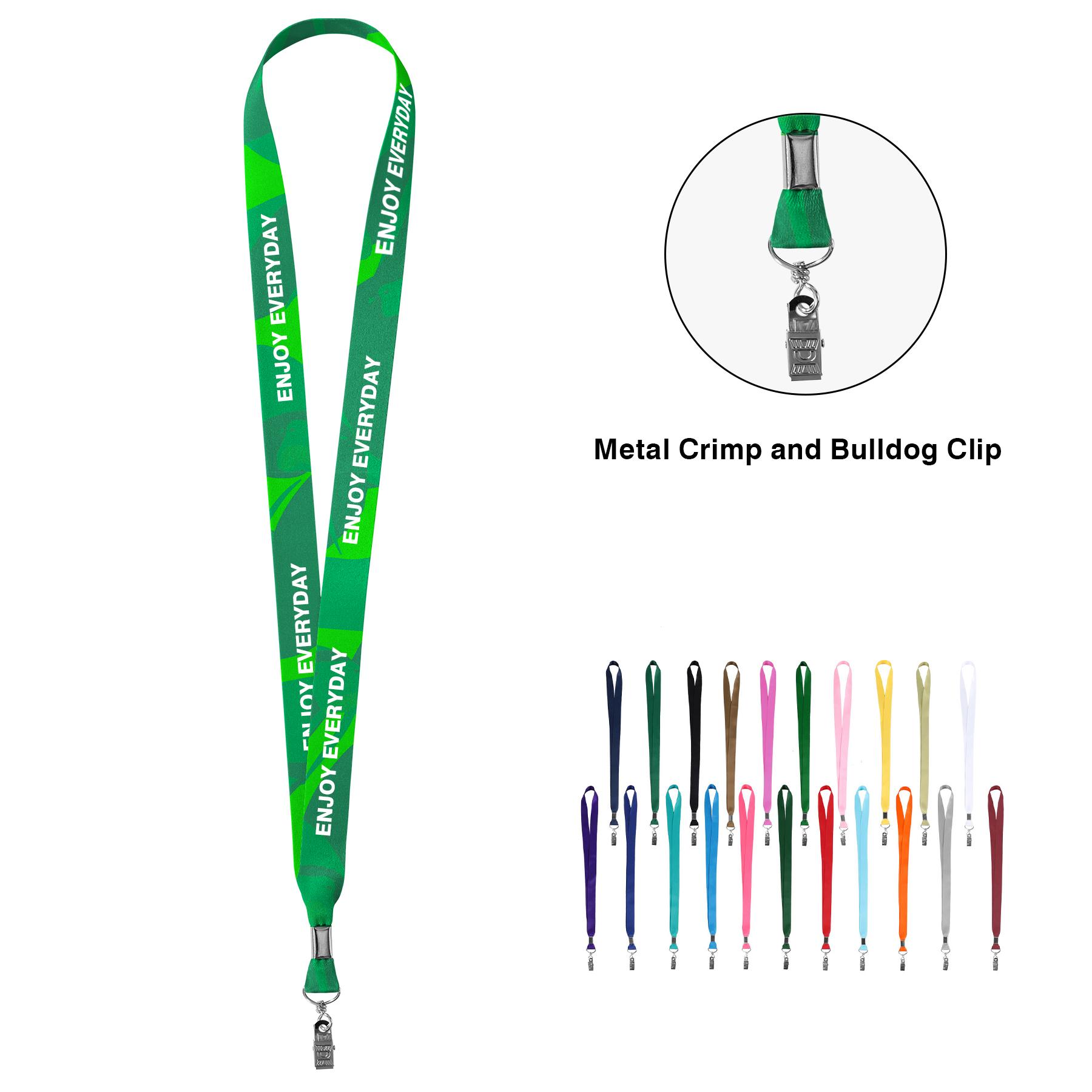 3/4" Full Color Dye Sublimated Lanyard W/ Metal Crimp And Bulldog Clip 4