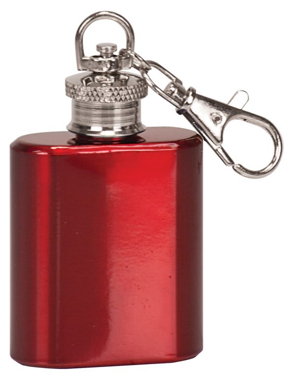 1 oz. Gloss Red Flask Keychain 1