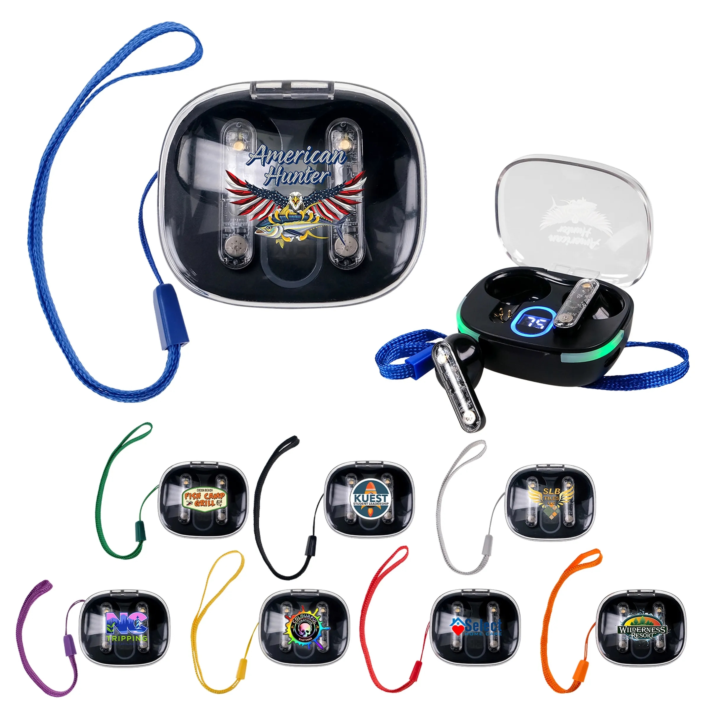 Light Up Display Lanyard Bluetooth Earbuds