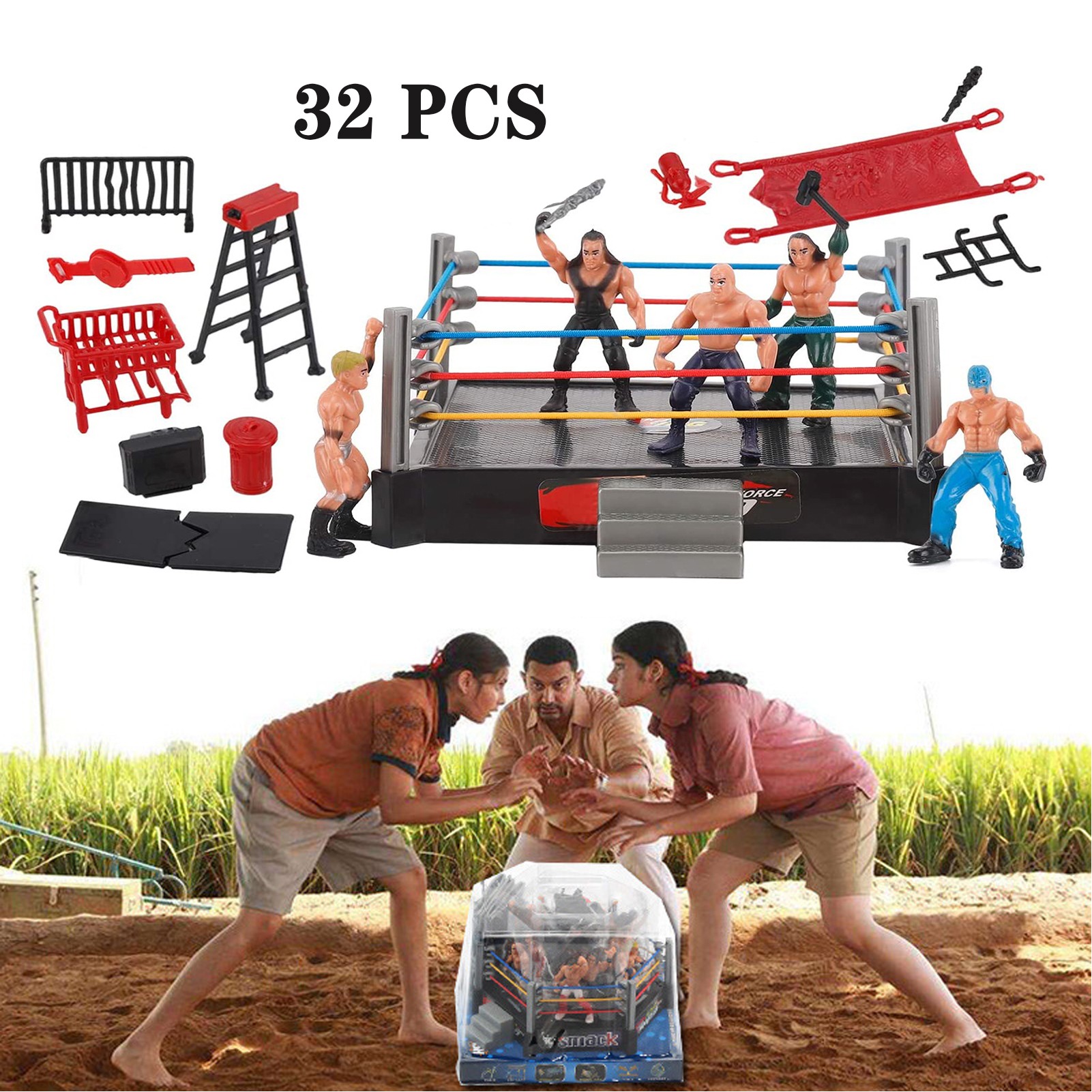 32 Piece Wrestling Miniature Toys for Kids 2