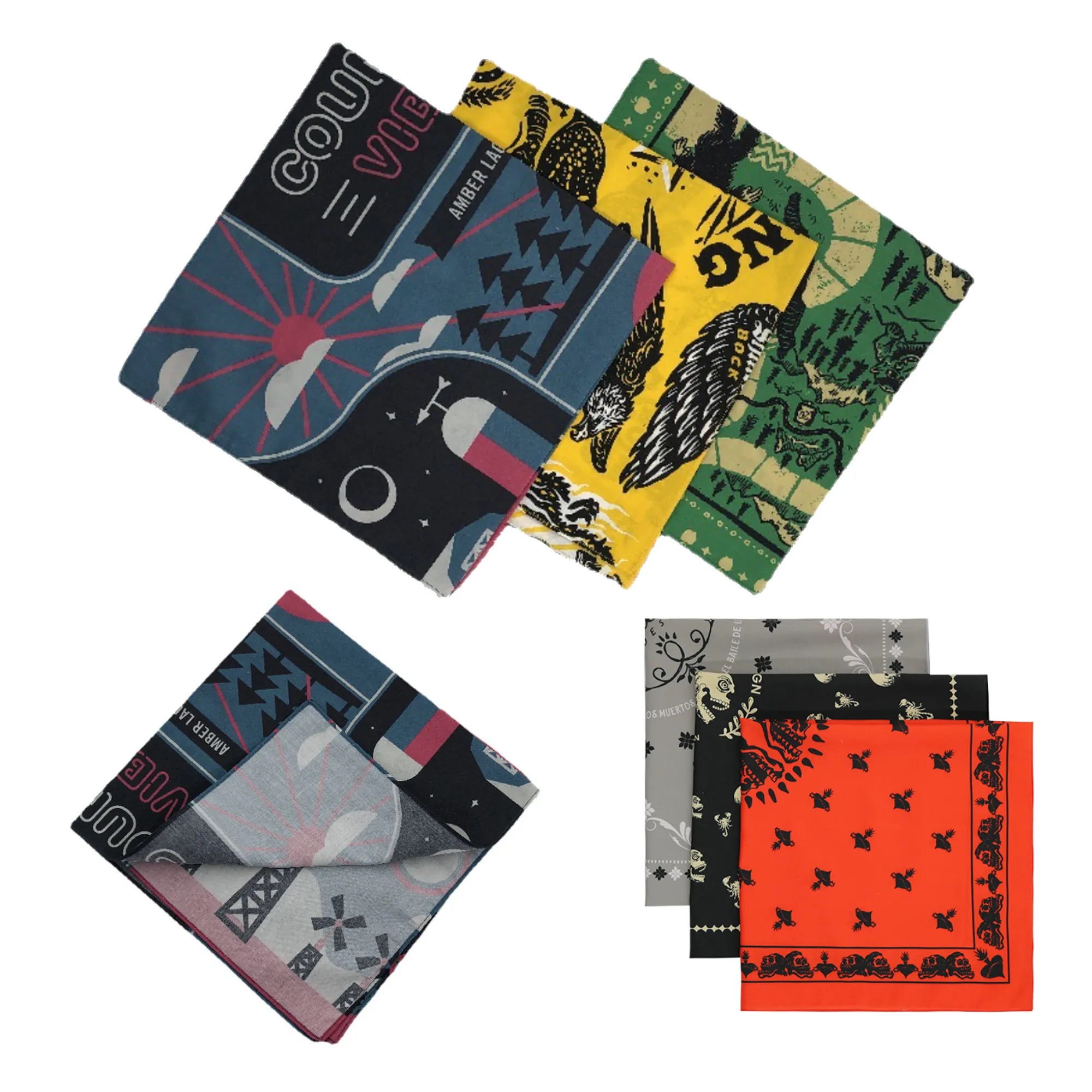 Full color Square Bandana Cowboy Headbands 1