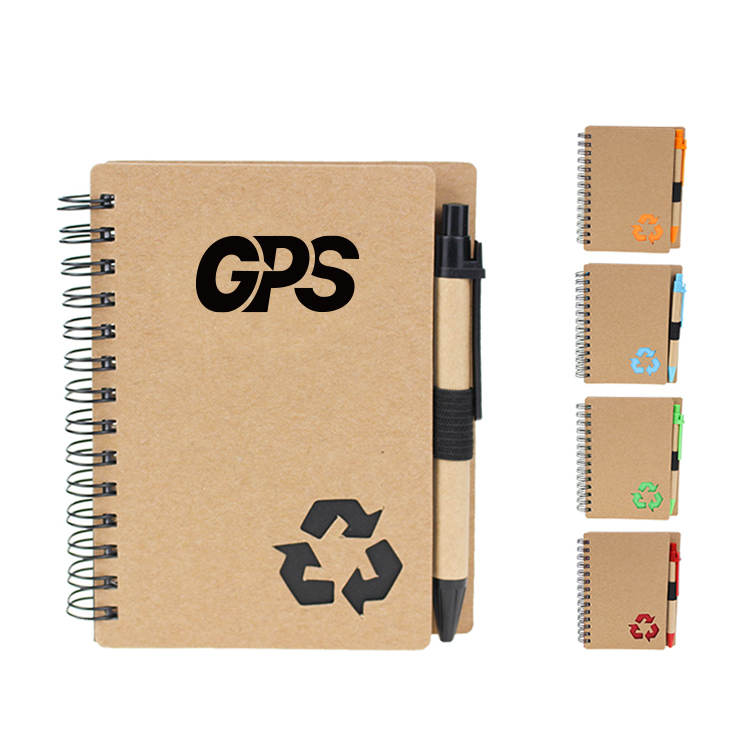 Eco Spiral Notebook w/Pen - Full Color
