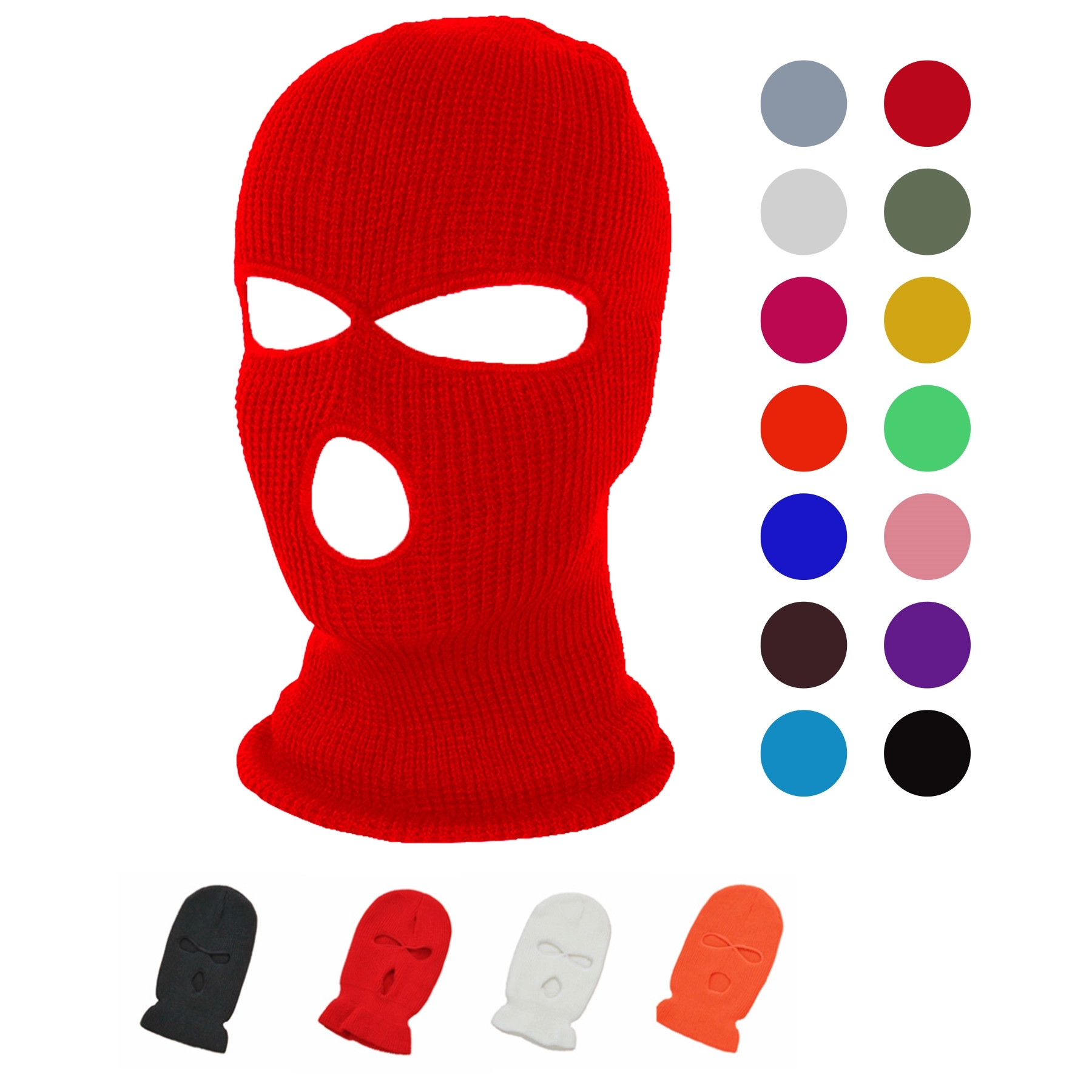 3-Hole Knitted Full Face Cover Ski Neck Gaiter 1