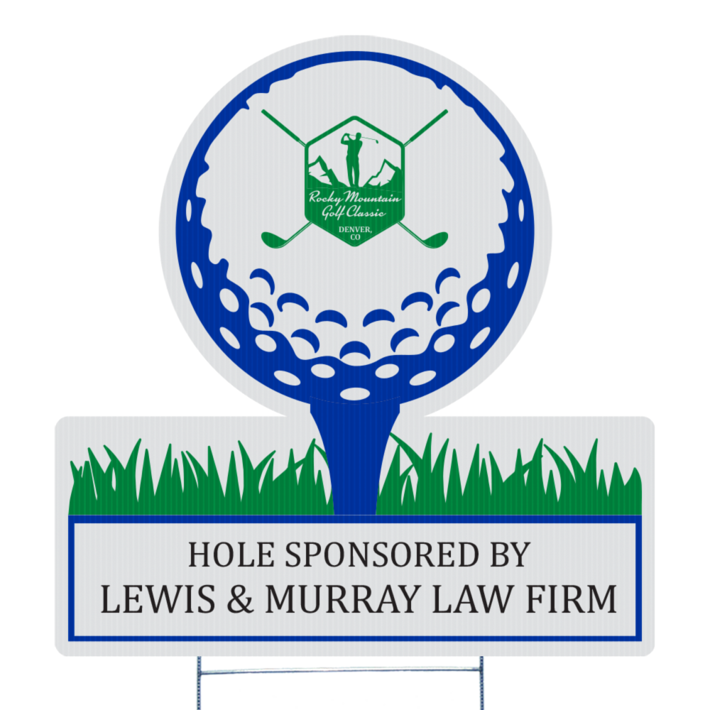 Golf Tee Yard Sign, Full Color