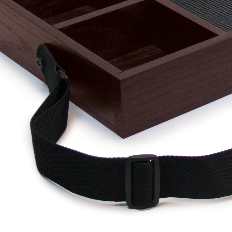Wood Serving Tray with Adjustable Strap 3 Compartment