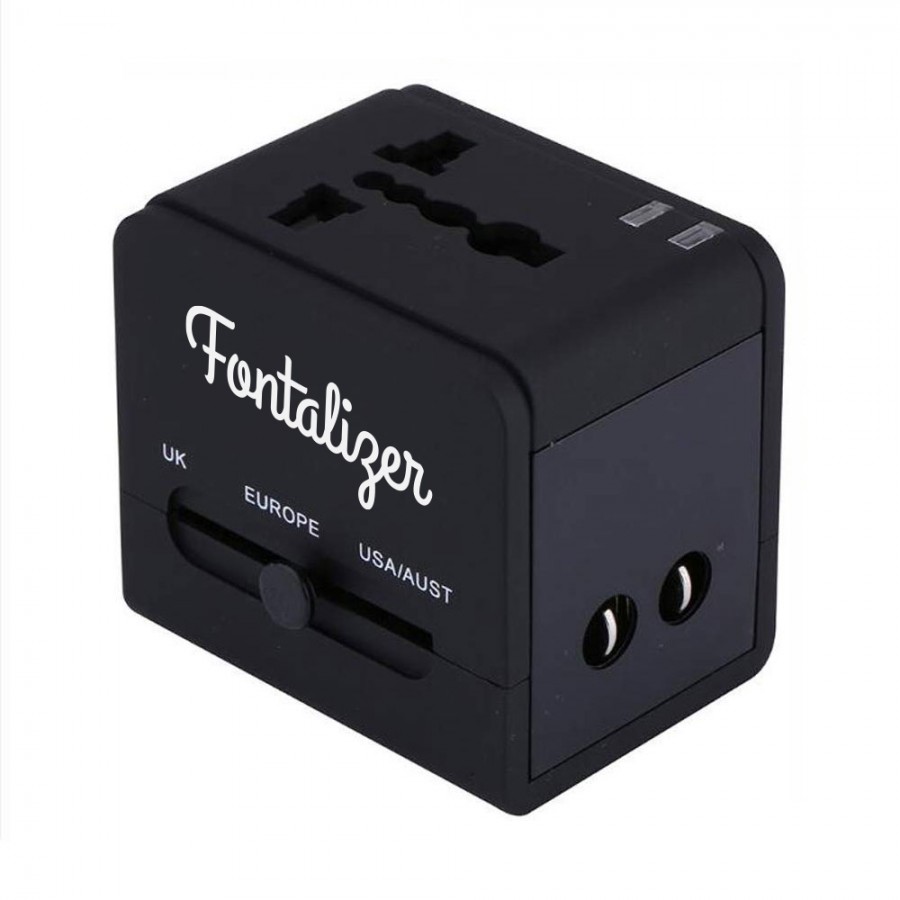 Universal International Travel AC Adapter W/USB Port 2