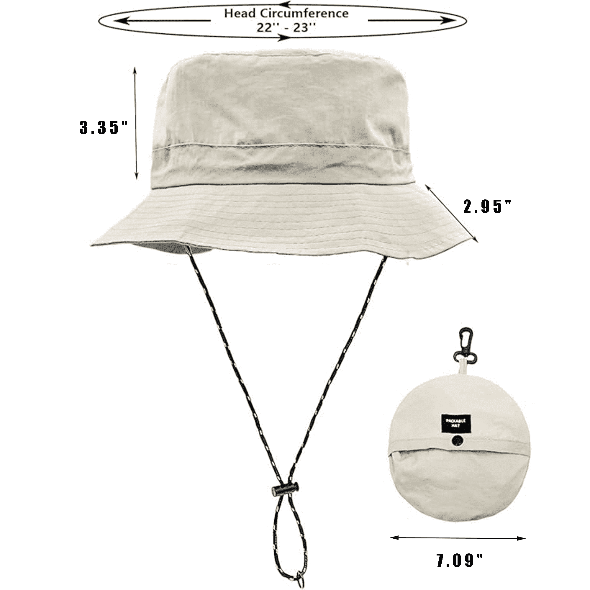 Foldable Sun Waterproof Bucket Hat with Chin Strap 5