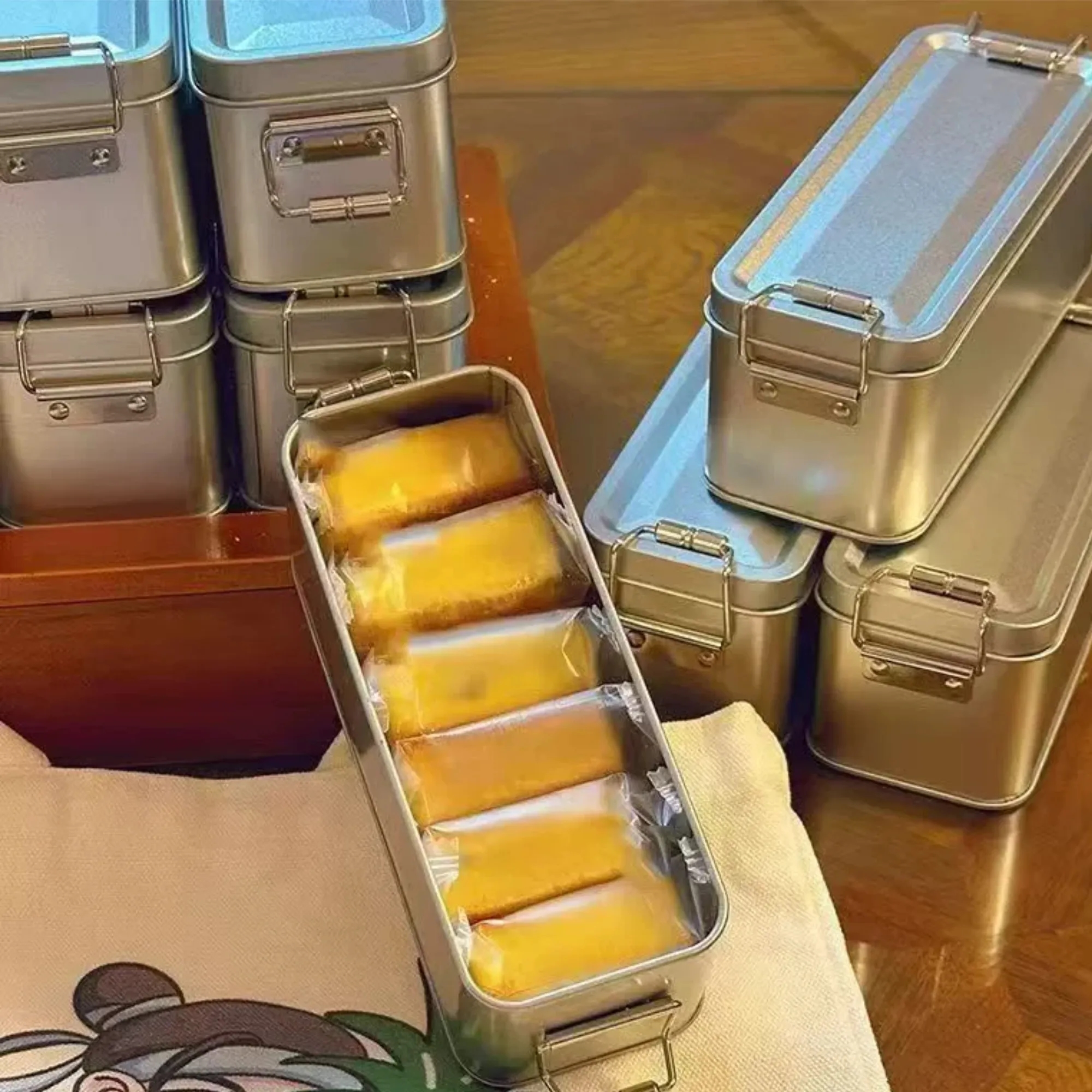 Biscuit Tin Airtight Food Container For Cookie Treat Storage 4