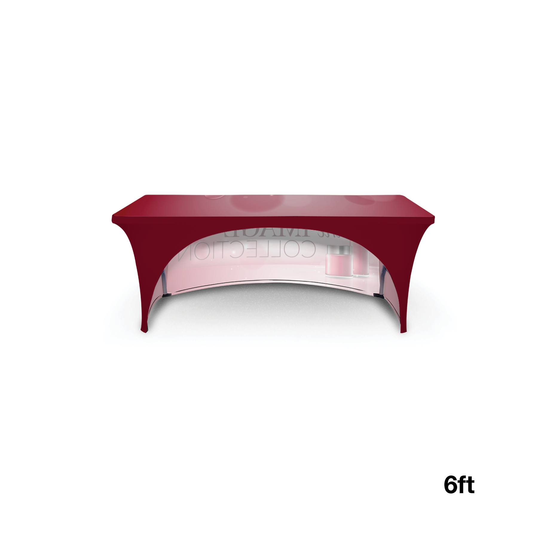 DisplaySplash 6' Stretch, Open Back Table Cover 1