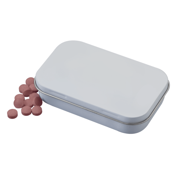 3 3/4" x 2 3/8" Large Rectangular Hinged Tin with Mints 25