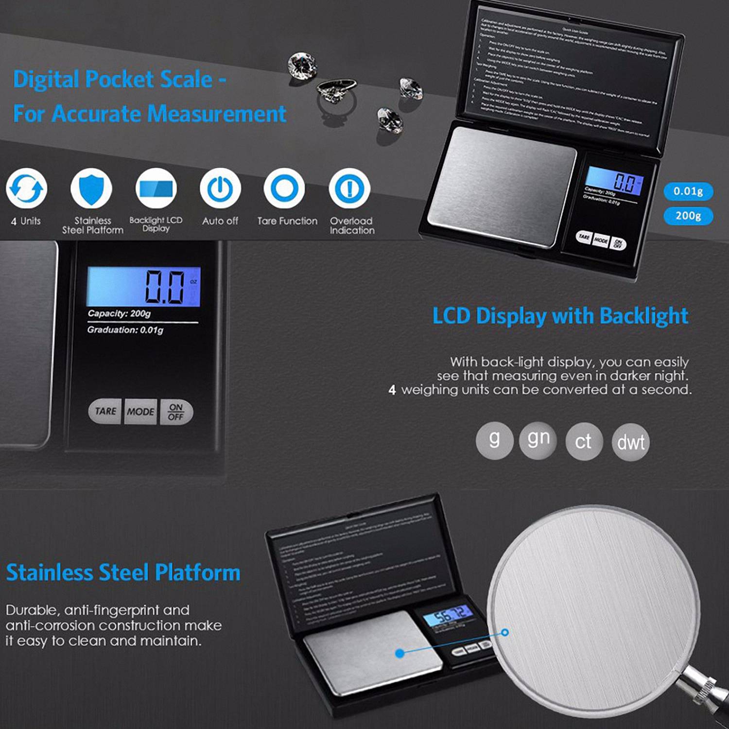Weight Gram Precision Digital Pocket Scale 8