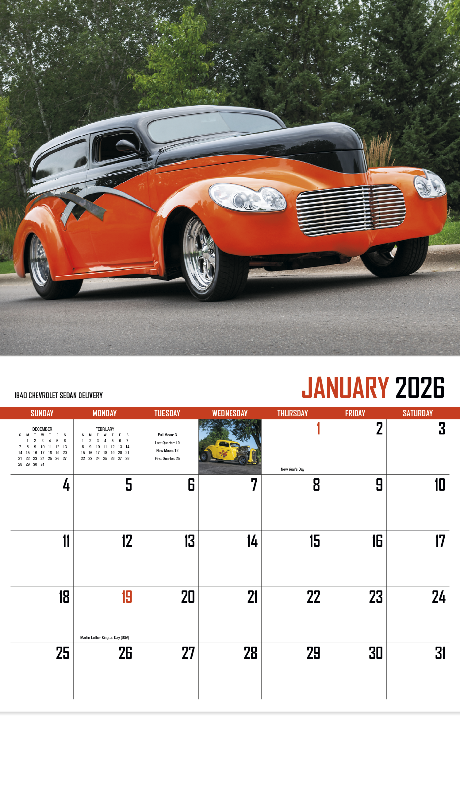 HotLine® Products Street Rod Fever Appointment Calendar - Stapled 10