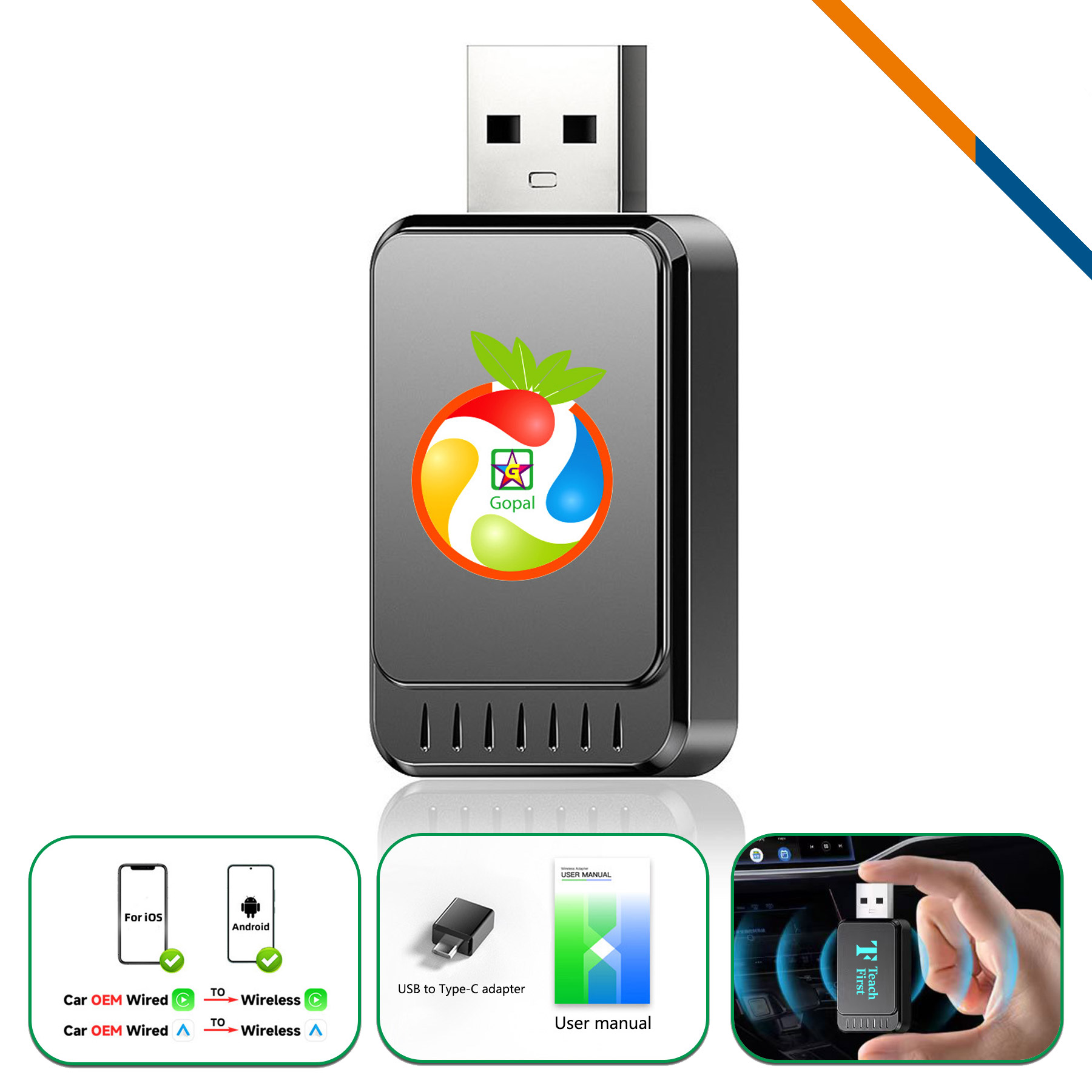 LinkRide Wireless CarPlay And Android Auto Adapter 4