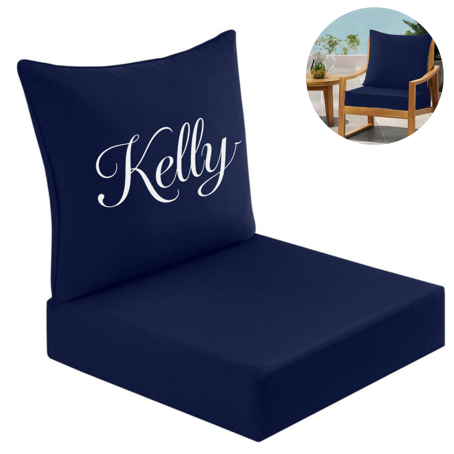 Outdoor Waterproof Memory Foam Cushion & Back Pillow 2