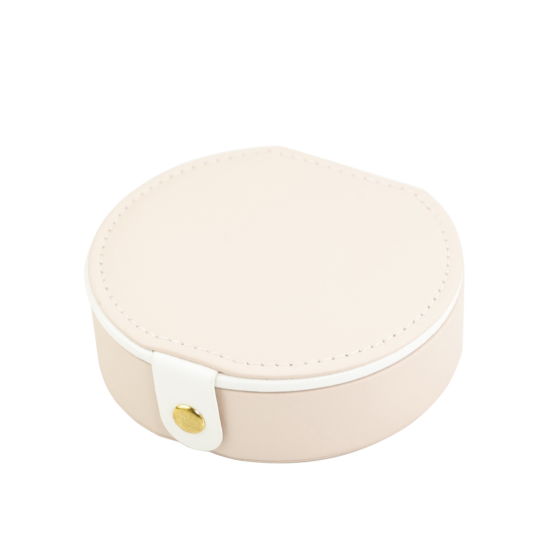 Pu Leather Small Round Jewelry Case 4