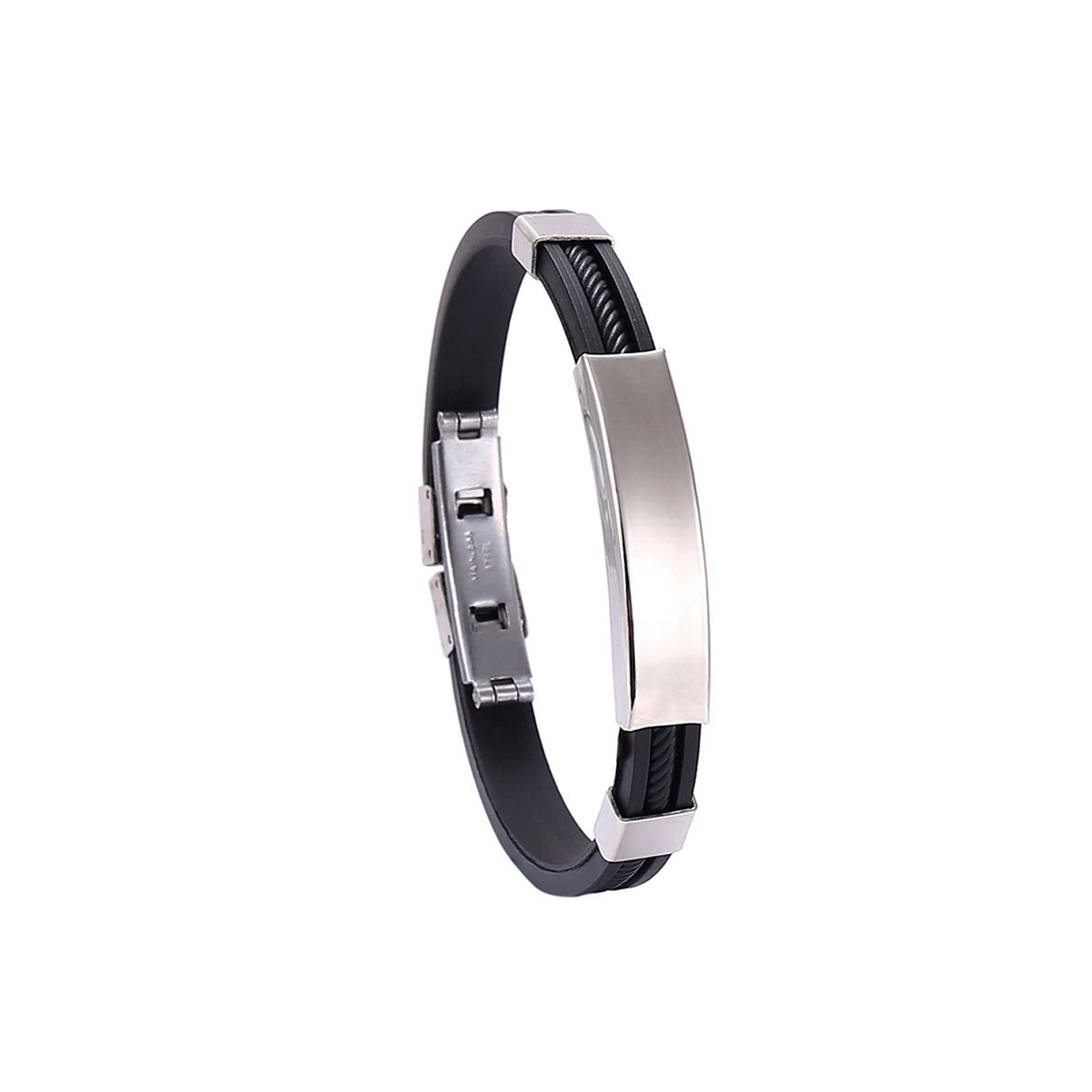 Titanium Silicone Bracelet 9.1" x 0.55" Adjustable 2