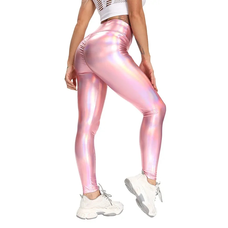 Colorful Laser Leather Stretch Leggings 4