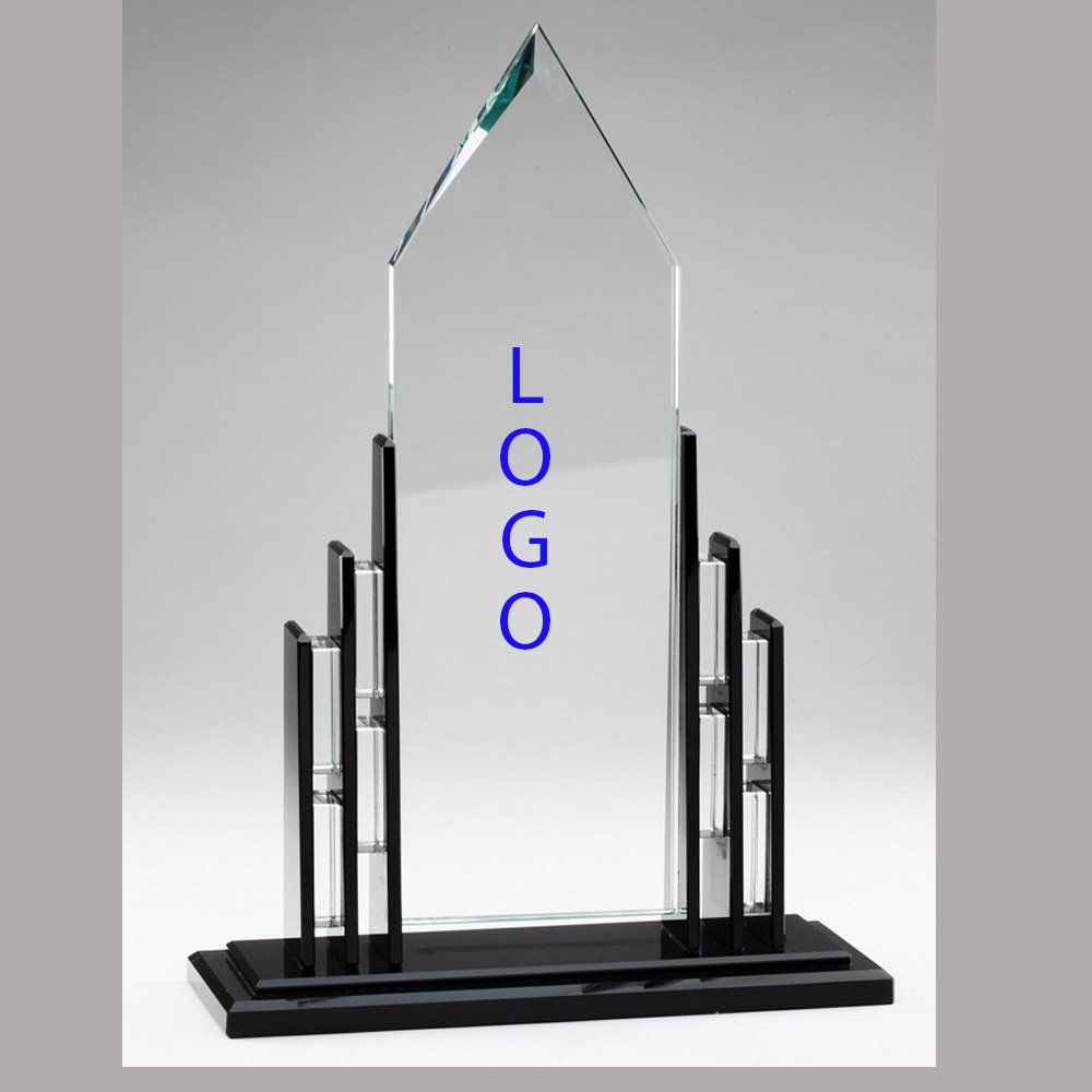 Elegant Crystal Clear CatheralAward on Black Crystal Base. 1