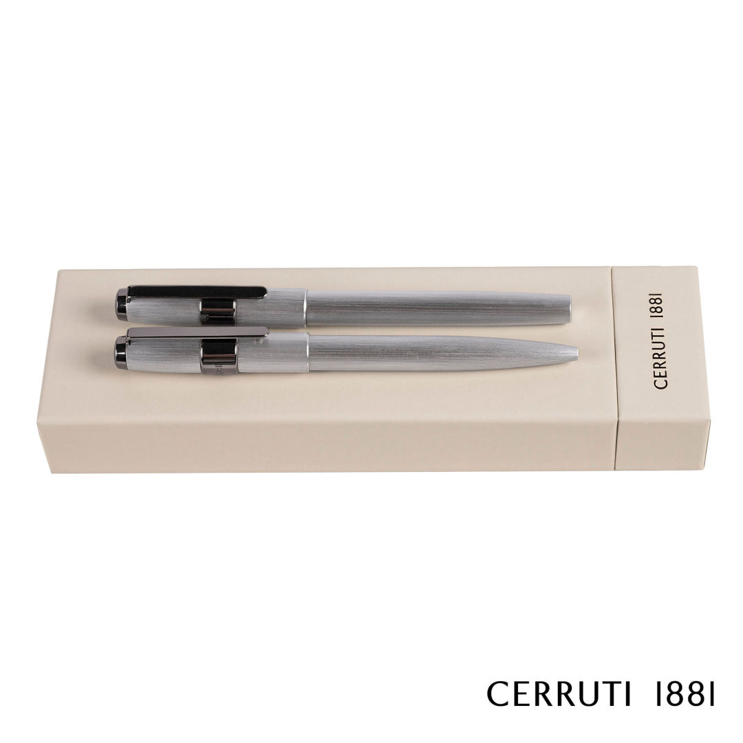 Cerruti 1881® Block Brushed Ballpoint & Rollerball Pen Set 4