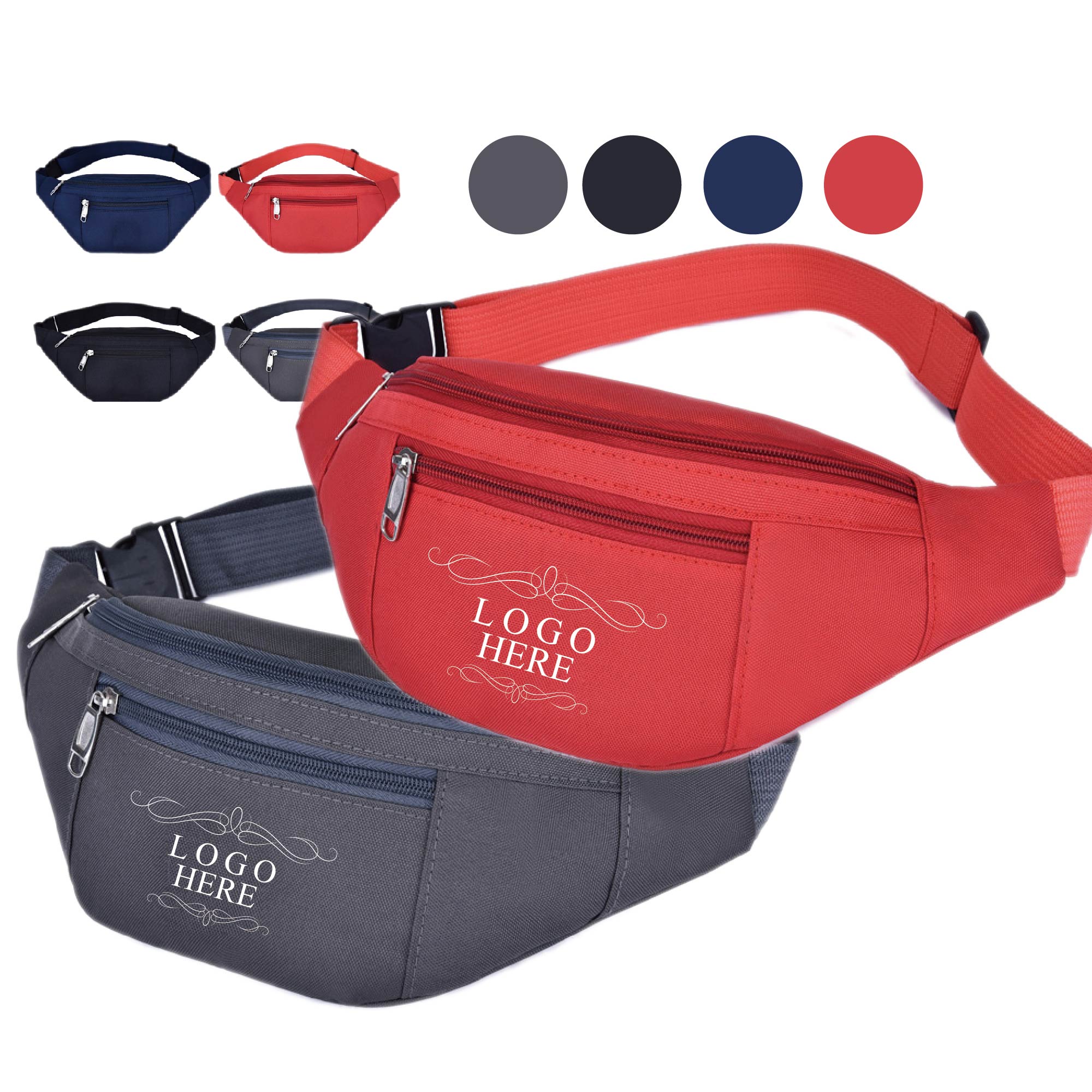 Sport Fanny Pack with Two-Zipper Pockets 1