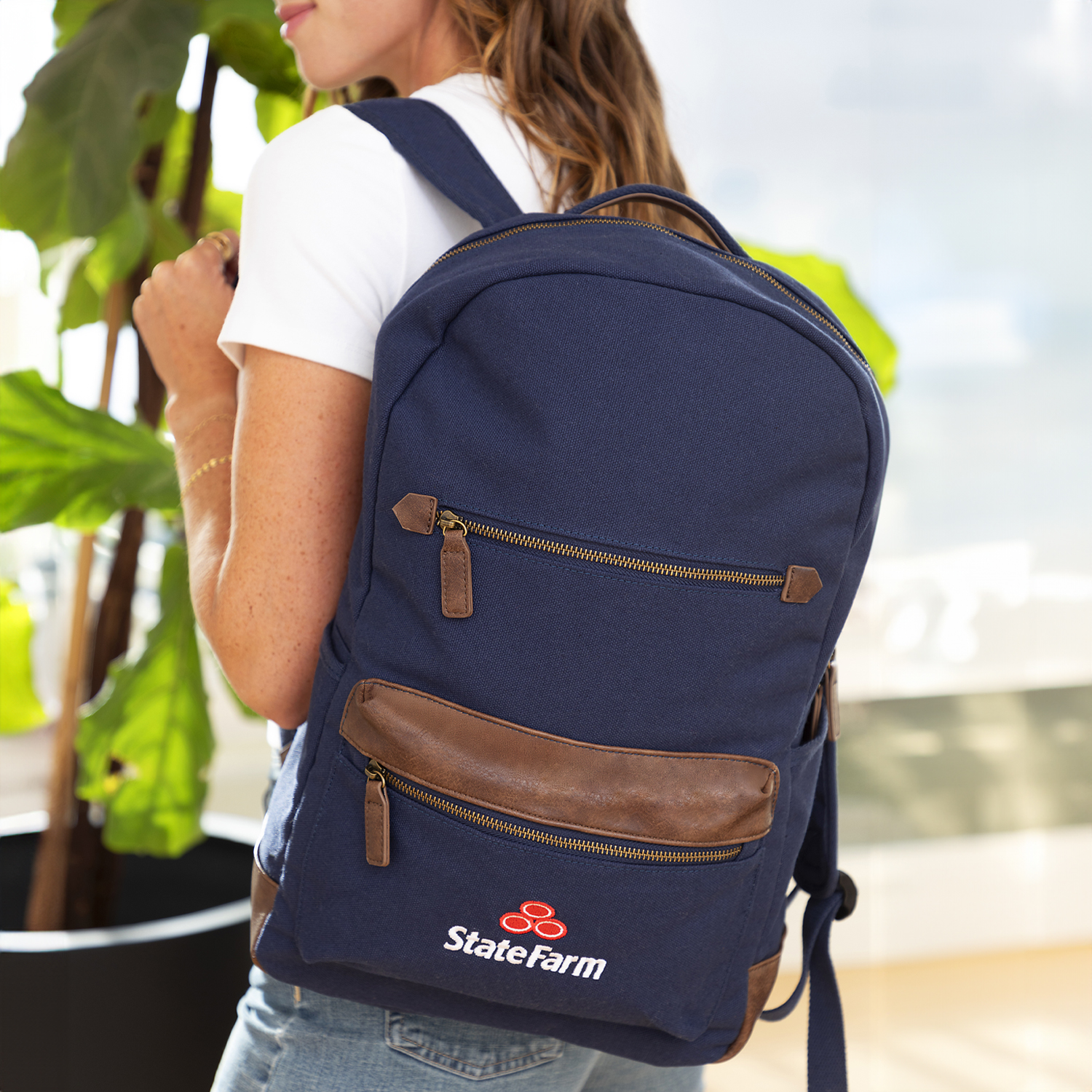 Recycled cotton canvas Backpack 3