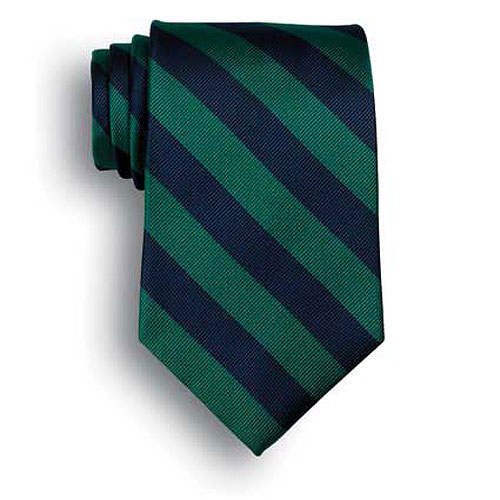 School Stripes Tie - Navy/Green 2