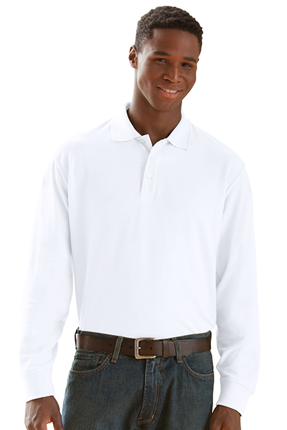 Long Sleeve Soft-Blend Double-Tuck Pique Polo 46