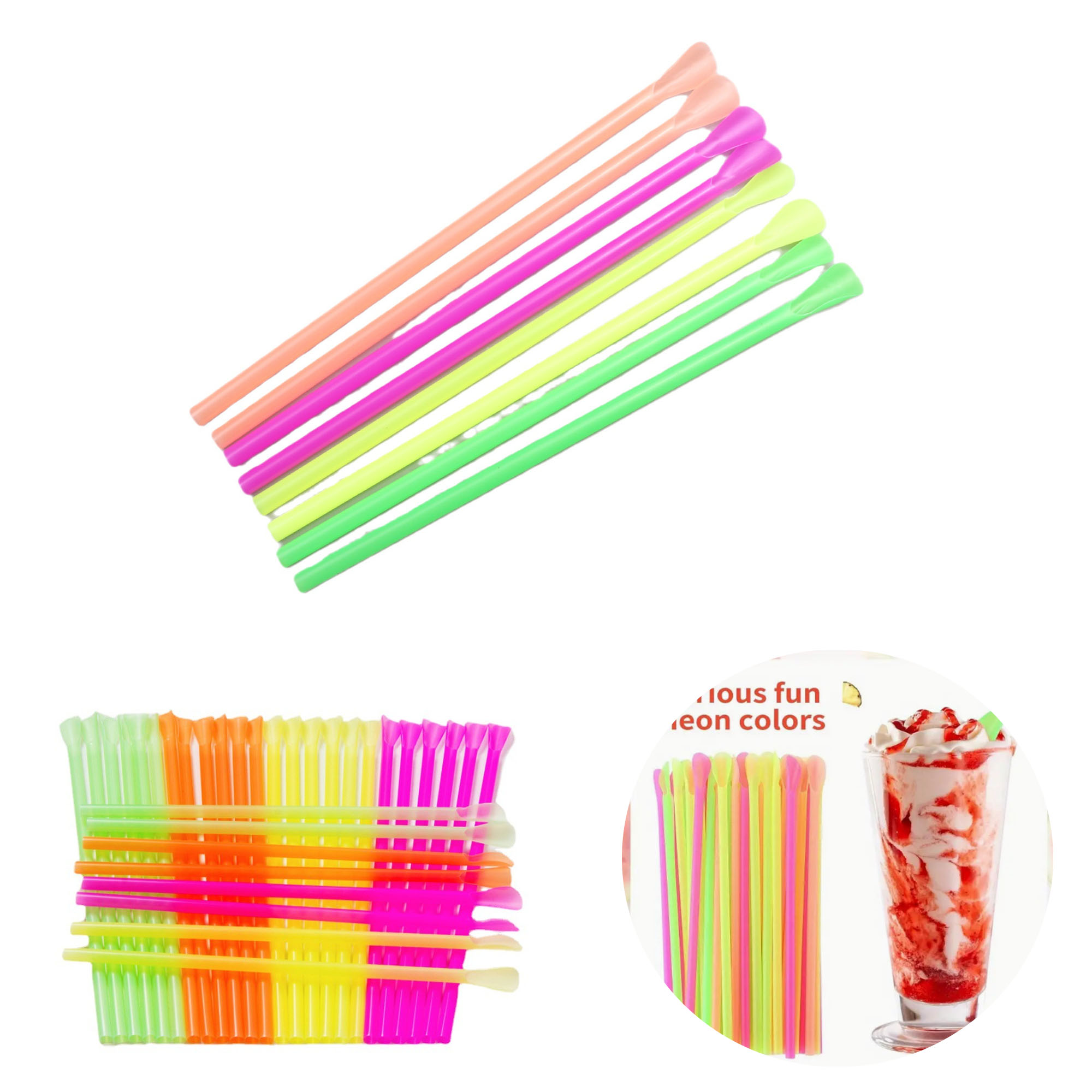 Durable Disposable Spoon Straws ?C 2.36??7.87", 100-Pack 3