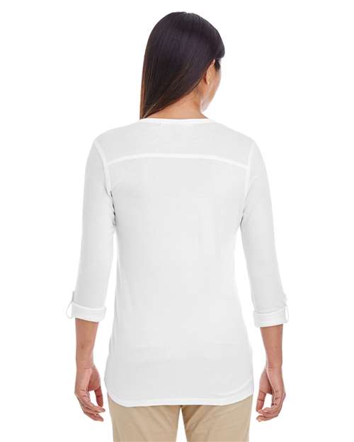 Women's Perfect Fit™ Y-Placket Convertible Sleeve Knit Top - DP186W 34