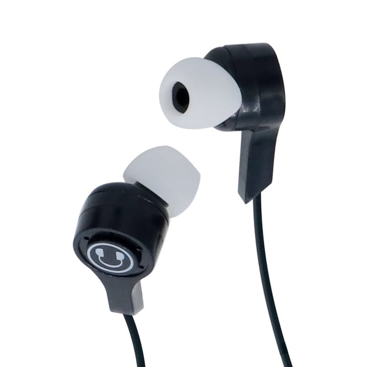 Wired 3.5mm Earbuds - Silicone Pads Black/White 1