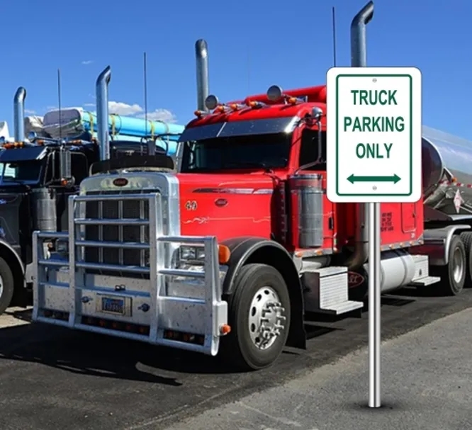 Truck Parking Only Signs- 1ft x 1ft (SQFT) w/Holes & Pantone 2